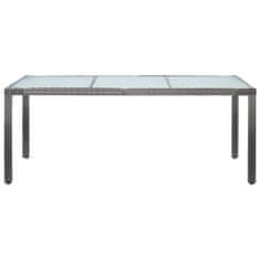 Vidaxl Záhradný stôl sivý 190x90x75 cm polyratan