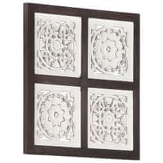 Vidaxl Ručne vyrezávaný nástenný panel, MDF, 40x40x1,5 cm, hnedá a biela