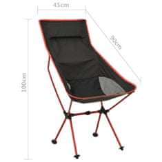 Vidaxl Skladacia kempingová stolička PVC a hliník čierna