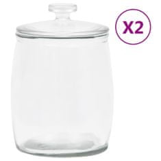 Vidaxl Skladovacie sklenené poháre s viečkami 2 ks 8000 ml