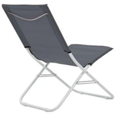 Vidaxl Skladacie plážové stoličky 2 ks sivé