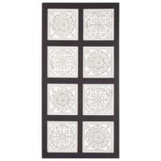 Vidaxl Ručne vyrezávaný nástenný panel, MDF, 40x80x1,5cm, čiernobiely