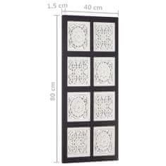 Vidaxl Ručne vyrezávaný nástenný panel MDF 40x80x1,5 cm čierny a biely