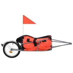 Vidaxl Cyklovozík na batožinu s taškou oranžovo-čierny