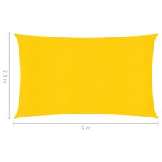 Vidaxl Slnečná clona, 160 g/m2, žltá, 2,5x5 m, HDPE