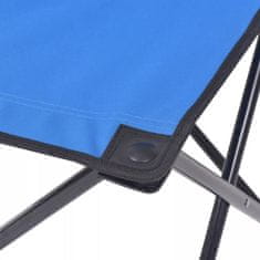 Vidaxl Skladací modrý kempingový nábytok, 5-dielna súprava, oceľ, 45x45x70 cm