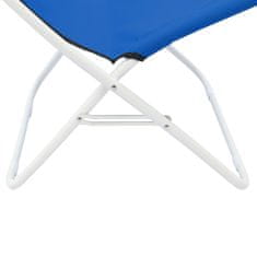 Vidaxl Skladacie plážové stoličky 2 ks modré