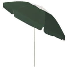 Vidaxl Plážový slnečník zelený 240 cm