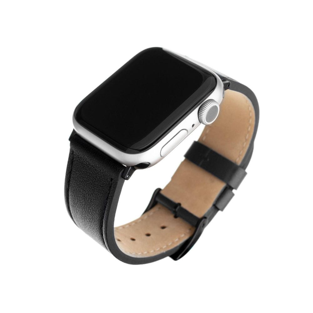 FIXED Kožený remienok Leather Strap pre Apple Watch 42 mm/44 mm, čierny FIXLST-434-BK