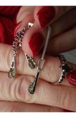 A-B A-B Set strieborných šperkov Orion s vltavínom a granátmi striebro 925/1000 20000057