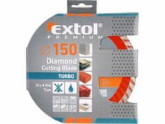 Extol Premium Kotúč rezný diamantový Turbo, 115mm, suché a mokré rezanie