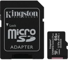 Kingston Micro SDXC Canvas salect Plus 100R 64GB 100MB/s UHS-I + adaptér (SDCS2/64GB)