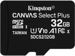 Kingston Micro SDHC Canvas salect Plus 32GB 100MB/s UHS-I + adaptér (SDCS2/32GB)