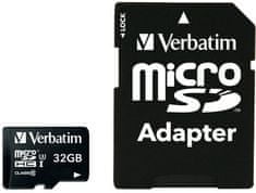 VERBATIM Pro MicroSDHC 32GB (Class 10) + SD adaptér (47041)