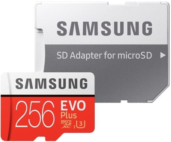 SAMSUNG EVO Plus Micro SDXC 256 GB HS-I U3 + adaptér (MB-MC256HA/EU)