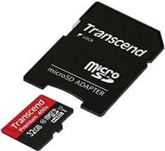 Transcend Micro SDHC Premium 400x 32GB 60MB/s UHS-I + SD adaptér (TS32GUSDU1)