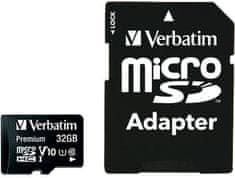 VERBATIM MicroSDHC 32GB (Class 10) + SD adaptér (286784) (44083)