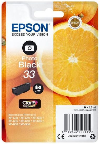 Epson C13T33414012, 33 photo black