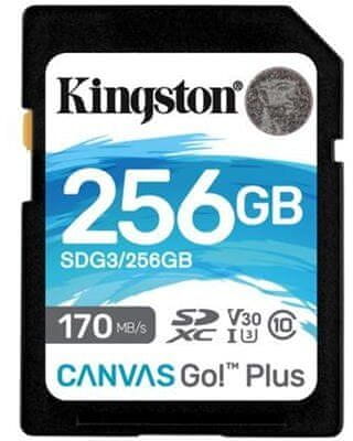 Kingston SDXC Canvas Go! Plus 256GB 170MB/s UHS-I U3 (SDG3/256GB)