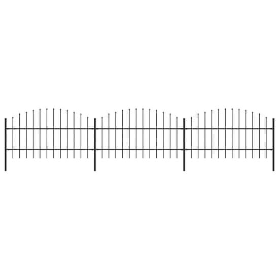 Vidaxl Záhradný plot s hrotmi, oceľ (0,75-1)x5,1 m, čierny