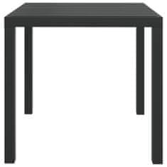 Petromila vidaXL Záhradný stôl, čierny 80x80x74 cm, hliník a WPC