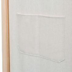 Vidaxl Paraván s 3 panelmi, krémový 120x170x4 cm, látka