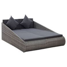 Vidaxl Záhradná posteľ sivá 200x139 cm polyratan