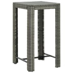 Petromila vidaXL Záhradný barový stolík sivý 60,5x60,5x110,5 cm polyratanový