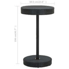 Petromila vidaXL Záhradný stolík čierny 60,5x106 cm polyratanový