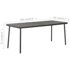 Petromila vidaXL Záhradný stôl tmavosivý 180x83x72 cm oceľový