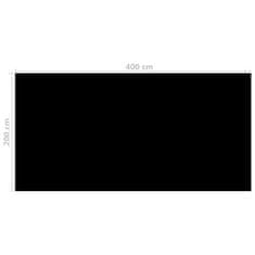 Vidaxl Bazénová plachta, čierna 400x200 cm, PE