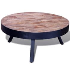 Vidaxl Konferenčný stolík, okrúhly, recyklované tíkové drevo