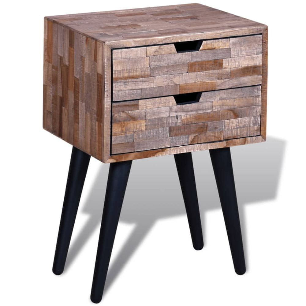 Petromila vidaXL Nočný stolík s 2 zásuvkami, recyklované tíkové drevo