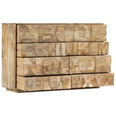Vidaxl Skrinka s abecedou a so 6 zásuvkami 120x35x79 cm masívne mangovníkové drevo