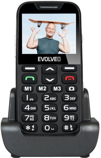 Evolveo EasyPhone XD s nabíjecím stojánkem, čierna