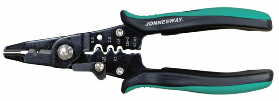 Jonnesway Kliešte 180 mm na odizolovanie a štiepanie káblov, krimpovanie konektorov - JONNESWAY P16207A