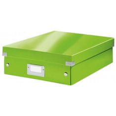 LEITZ Stredná organizačná krabica Click & Store metalická zelená