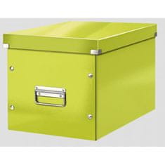 LEITZ Štvorcová krabica Click & Store A4 metalická zelená