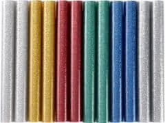 Extol Craft Tyčinky tavné farebné ligotavé 12ks, Z/M/SvM/Če/Zlt/Str, pr.11mm, dĺžka 100mm