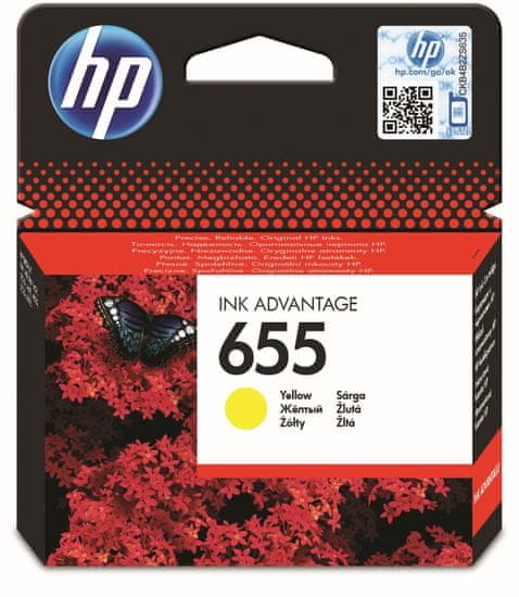 HP 655 žltá - originálna náplň (CZ112AE)