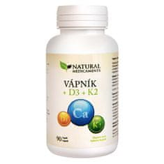 Natural Medicaments Vápnik + D3 + K2 90 kapsúl
