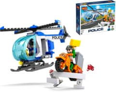Cogo stavebnica Polícia - Hlídka v helikoptéře kompatibilná 164 dielov
