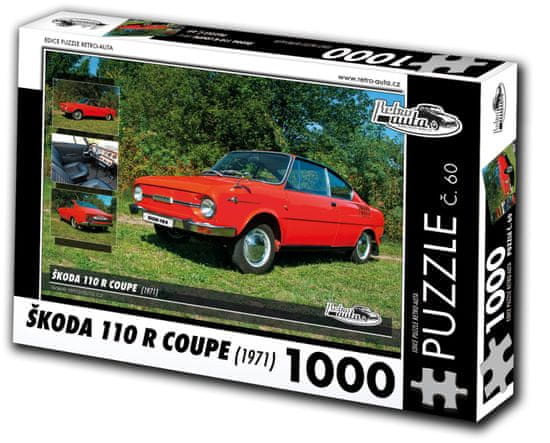 RETRO-AUTA© Puzzle č. 60 Škoda 110 R Coupe (1971) 1000 dielikov