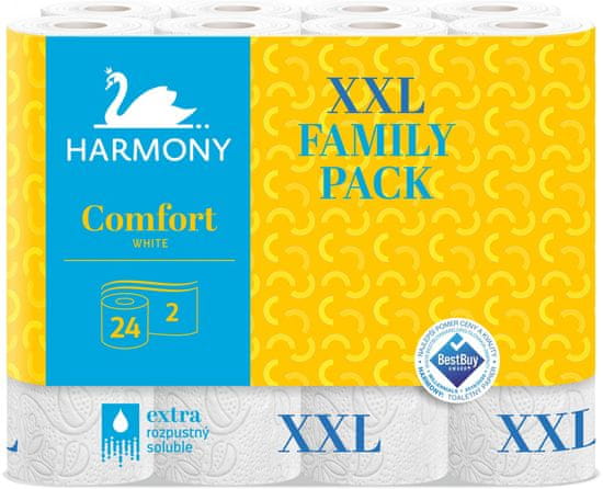 Harmony Toaletný papier Comfort 2-vrstvový 24 kotúčov