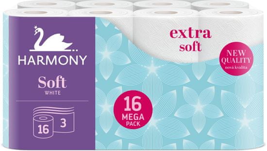 Harmony Toaletný papier Soft 3-vrstvový 16 kotúčov