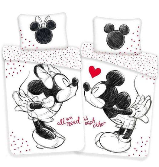 Jerry Fabrics Bavlnené Plátno Mickey A Minnie All We Need, 140/200, 70/90 Cm