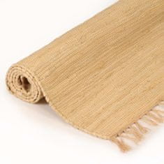 Vidaxl Ručne tkaný koberec Chindi, bavlna 120x170 cm, béžový
