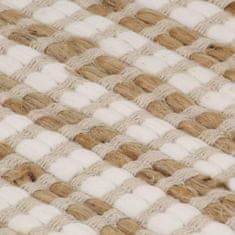 Vidaxl Ručne tkaný jutový koberček prírodný a biely 160x230 cm