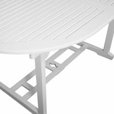 Vidaxl Záhradný stôl, biely 200x100x74 cm, akáciový masív