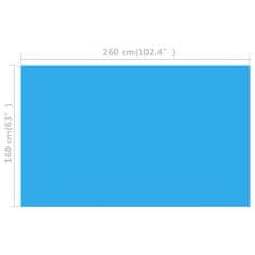 Vidaxl Obdĺžniková bazénová plachta 260 x 160 cm, PE, modrá